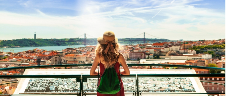 Looking out over Lisbon on a sunny day